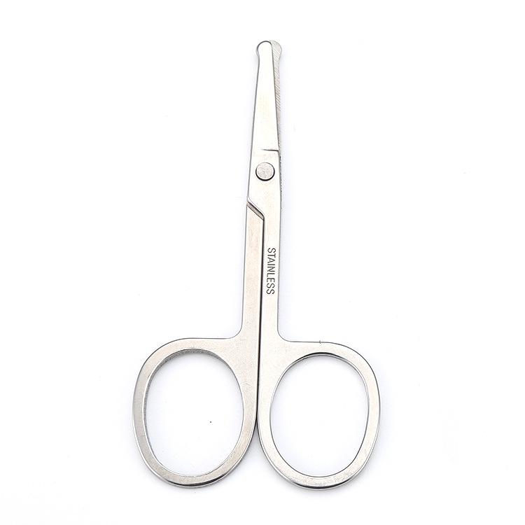 Унисекс, черные ножницы для волос с круглой головкой из нержавеющей стали, безопасные для носа