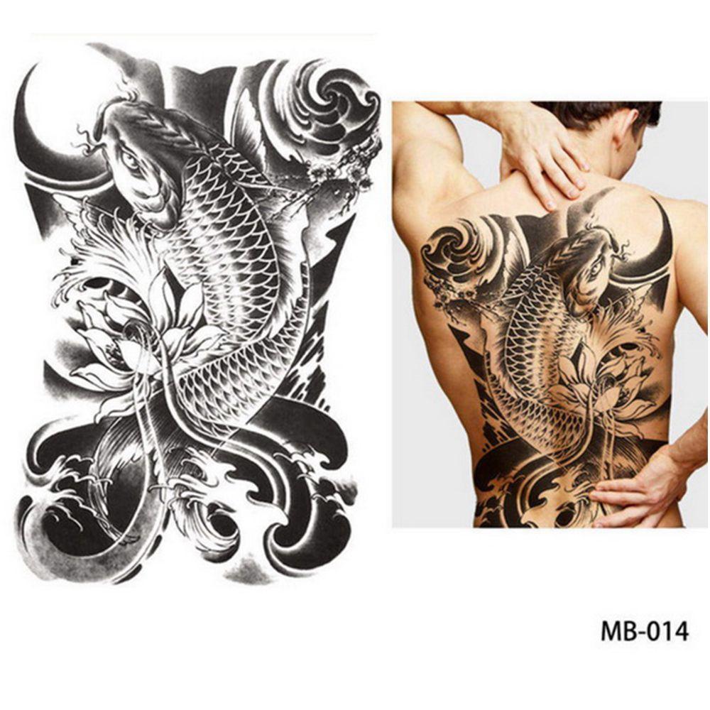 Wolf Large Tiger Dragon Full Back Tattoo Stickers Tattoo Sticker Waterproof Decal TemporaryTattoo