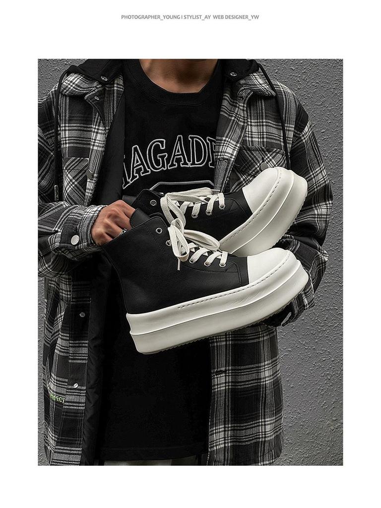 2024 Осень/Зима Унисекс Тренд Высокие Кроссовки на Толстой Подошве для Уличных Танцев и Скейтбординга (18456-J)