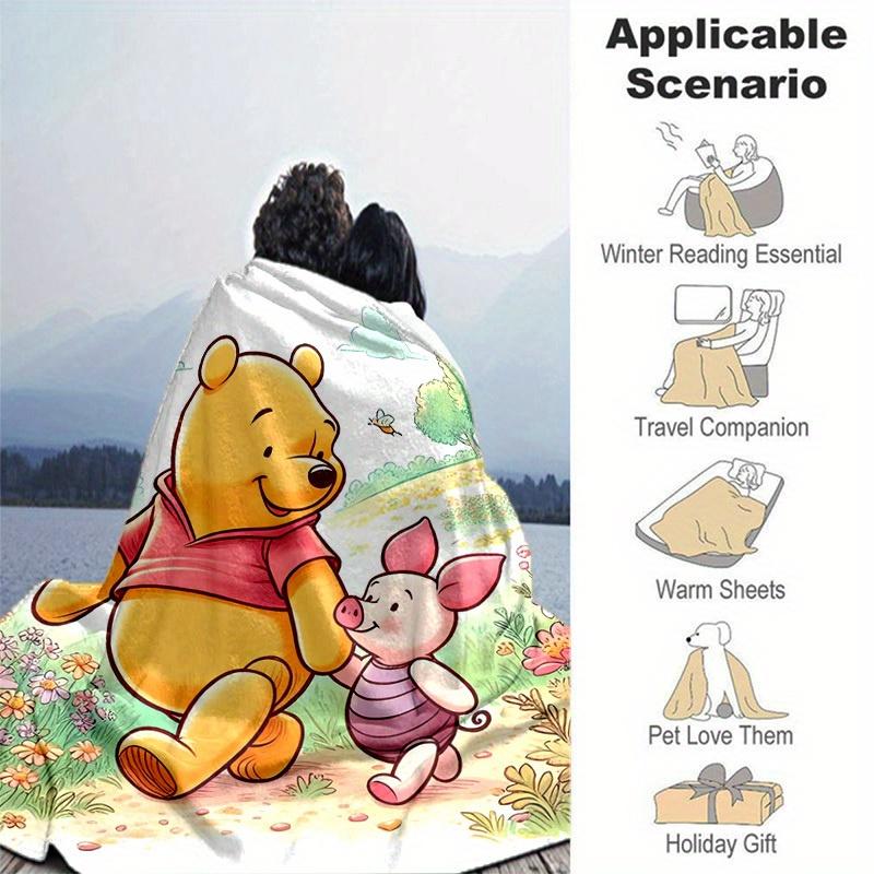 1pc Cartoon Winnie The Pooh And Piglet Blanket, Soft Warm Throw Blankets For Bed Couch Sofa, Home Decor Gift For Friends and Family, All Sea