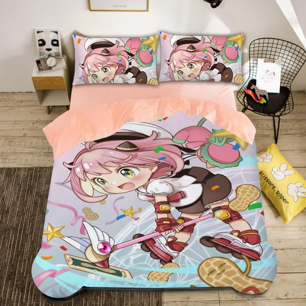Комплект постельного белья Spy X Family, пододеяльник Spy Funny Anya, аниме-одеяло с наволочкой, односпальный/двуспальный/королевский/королевский