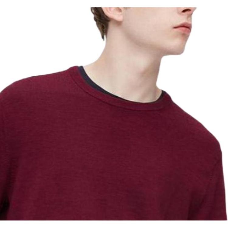 Uniqlo Мужской однотонный пуловер с круглым вырезом SS23 Свитер мужской 450535-18