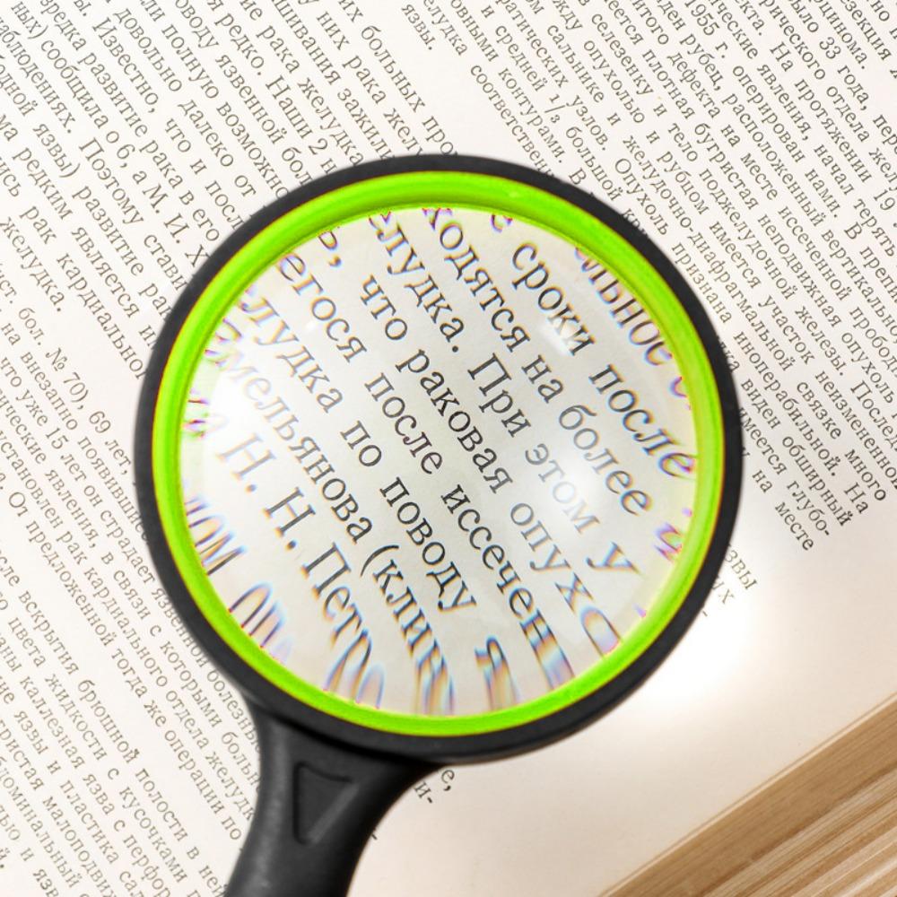 Portable Rubber Handle 10X Magnifying Glass Optical Magnifier Eye Loupe Glass Handheld Magnifier