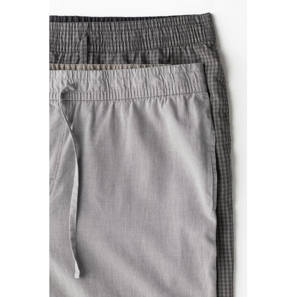 H M 2 Pack pyjaMa bottoMs Dark Gray cHeck