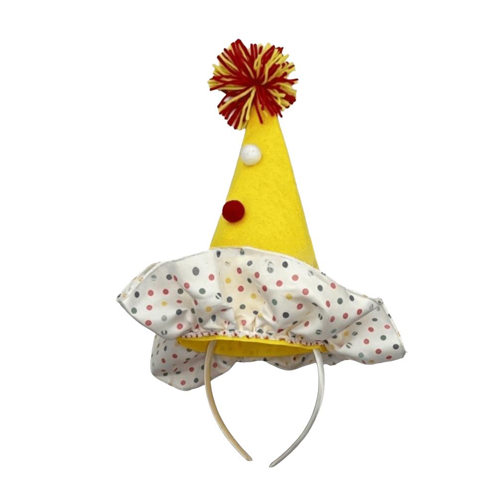 Dot Grid Clown Headwear Plush Ball Joker Hats Hair Hoop Funny Headwear Carnival Dress Up