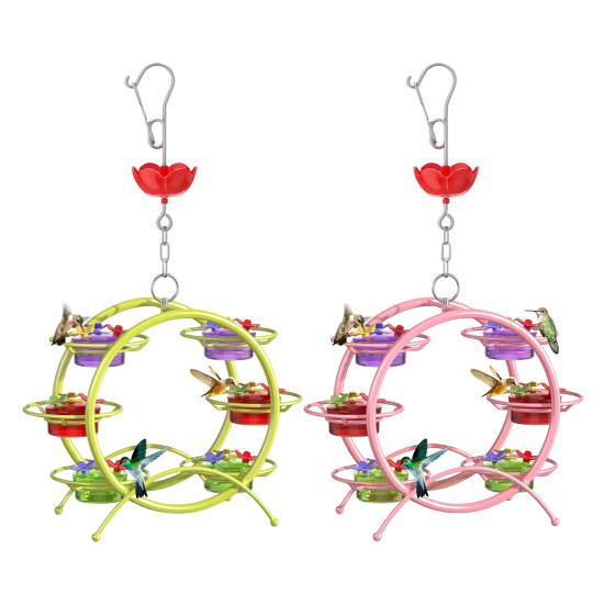 Кормушка для колибри для улицы, герметичная конструкция колеса, кормушка Bilds с портами для кормления, защищенными от муравьев и пчел, для декора сада на заднем дворе