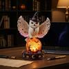 Уникальные праздничные подарки для любителей фэнтези Хэллоуин Светящийся Декор из Искусственного Хрустального Шара, Готический Ворон/Призрак/Летучая Мышь/Сова Настольные Декорации Лампа со Светодиодной Подсветкой