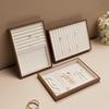 28 Grids Ring Earring Holder Velvet Jewelry Display Tray Convenient Wood Rings Tray  Store