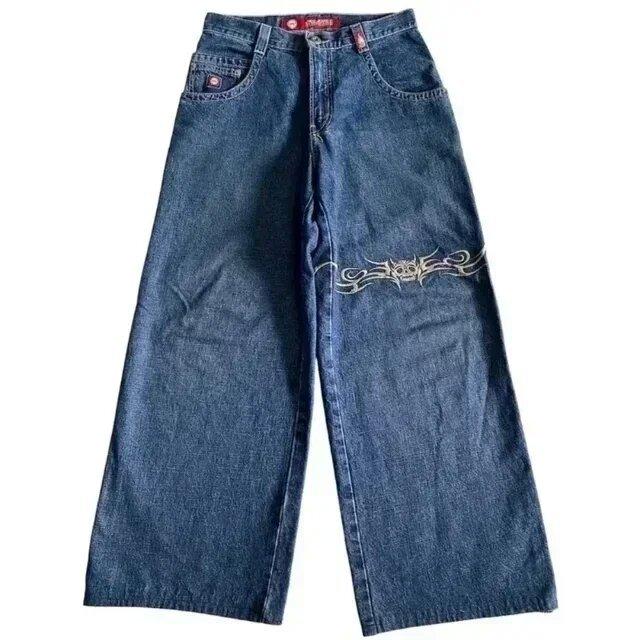 Джинсы JNCO Винтажные Хип-хоп Свободные Джинсы Мужские Готические С Высокой Талией Широкие Штаны Уличная Одежда