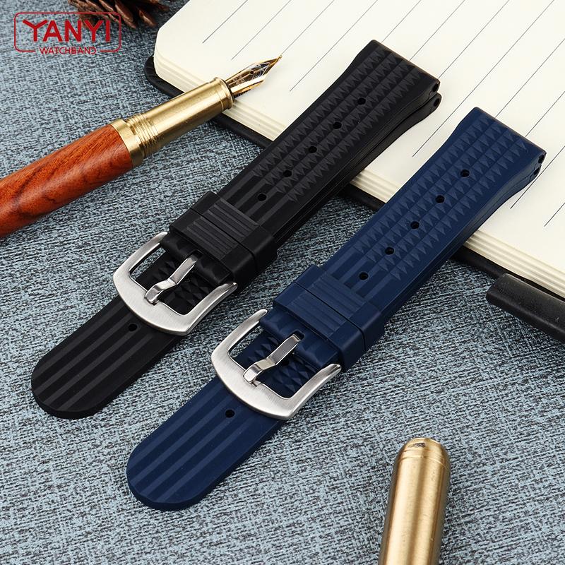 Ремешок для часов из фторкаучука 20 мм 22 мм, пылезащитный резиновый браслет для Omega Seiko, Huawei, Samsung, ремешок для часов, брендовый спортивный ремешок для часов