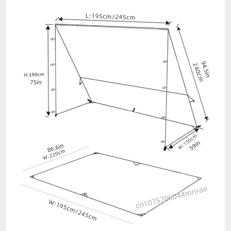 Боковая палатка для автомобиля, аксессуары для расширения, укрытие с окнами, боковое расположение сумок, палатка для проекционного экрана