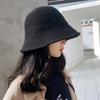 Korean Fashion Thicken Knitted Autumn Winter Bucket Hat Fishing Cap Warm Hats Felt Wool Hat