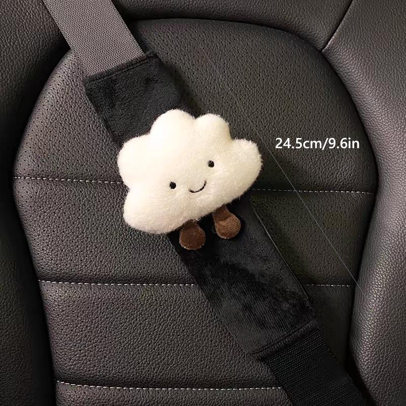 2pcs Car Styling Seat Belt Cover Shoulder Strap Harness Cushion Cartoon Cloud Seatbelt Shoulder Pad Protector Auto Accessories