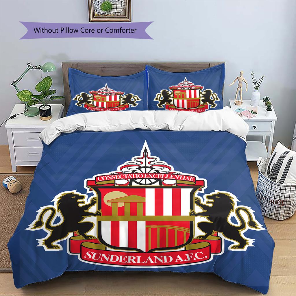 Sunderland AFC  Pattern Bedding Quilt Set  Home Decoration  Gift (1 * duvet cover + 2 * pillowcase  without core)