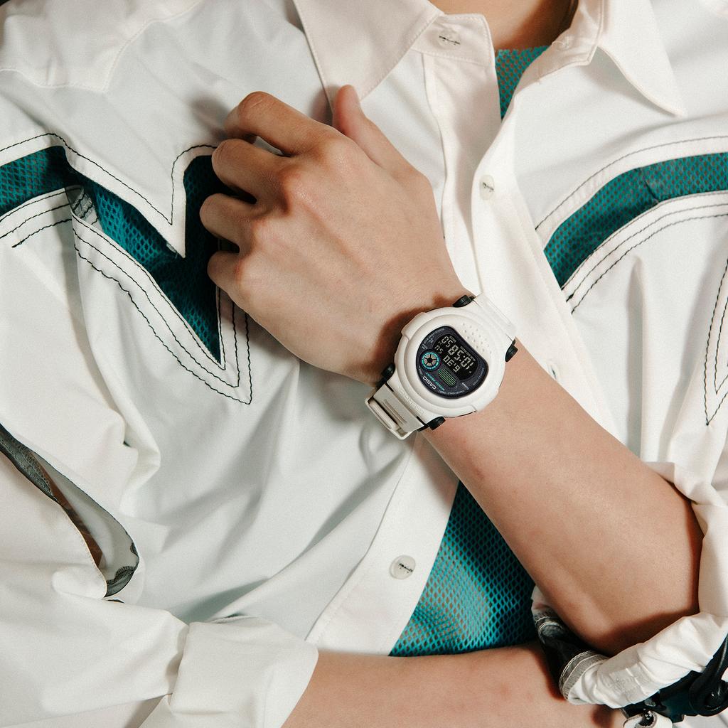 Casio Мужские кварцевые часы G-SHOCK с полимерным ремешком, водонепроницаемостью 200 м, ударопрочные G-B001SF-7