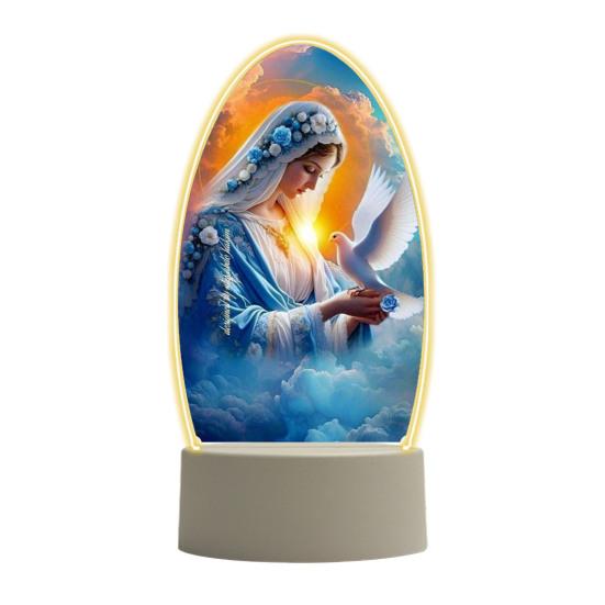 Guadalupe Virgin Prayer Lamp USB Powered Warm Light Soft Glow Catholic Night Light LED Religious