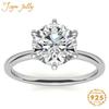 Real Moissanite Diamond Ring 1ct 2ct 3ct D Color 925 Sterling Silver Six Prong Ring Wedding Fine Jewelry for Women