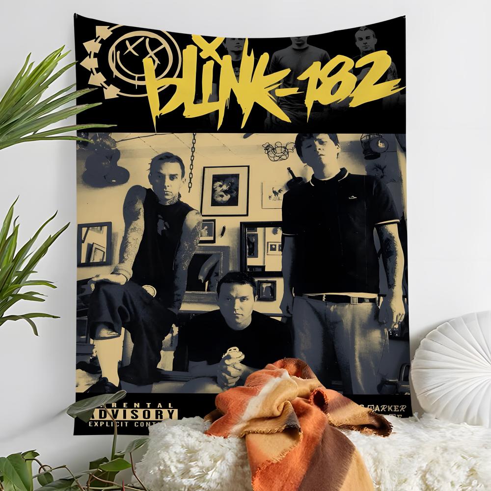 Rock Band BBlink 182 Tapestry Decoration Art Microfiber Background For Bedroom Living Bar Garden Outdoor Festival