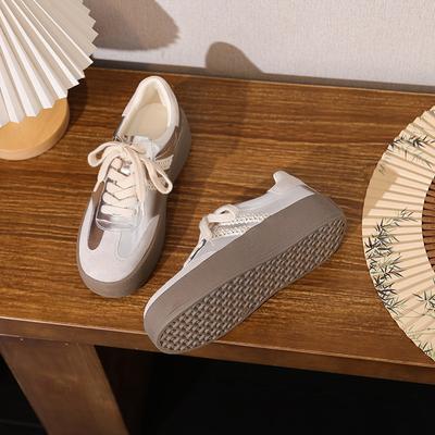 Серебристые туфли-лодочки с тремя ремешками и кружевной отделкой из коровьей кожи, на толстой подошве, с внутренней платформой, спортивная и повседневная обувь, женская обувь