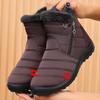 Womens Winter Warm Snow Boots Unisex Plus Size High Top Cotton Shoes PU Sole Side Zipper