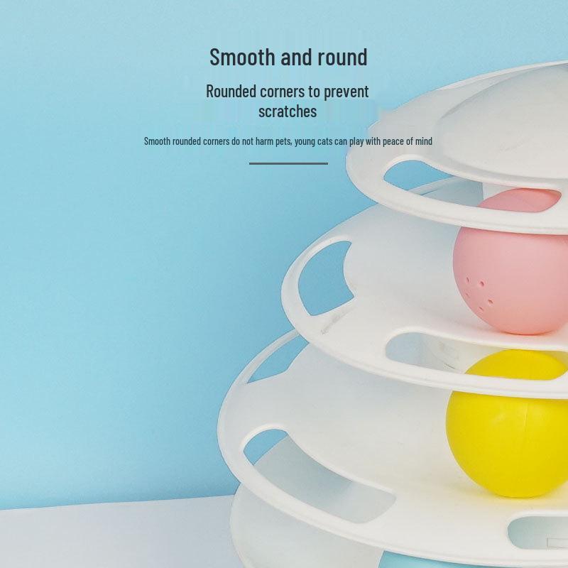 Three-Layer Cat Teaser Track Ball Set with Roly-Poly Toy