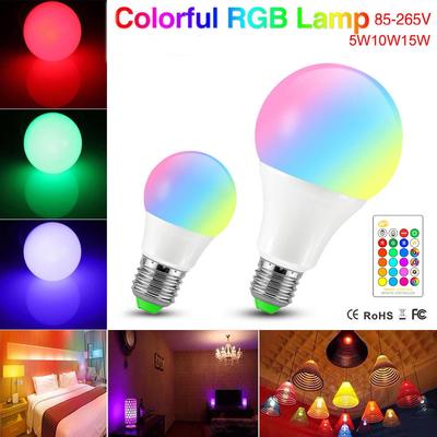 Светодиодная лампа E27 B22 RGB светодиодная лампа 15 Вт 10 Вт 5 Вт RGBW с регулируемой яркостью ампулы светодиодные умные фонари для украшения дома к празднику с дистанционным управлением