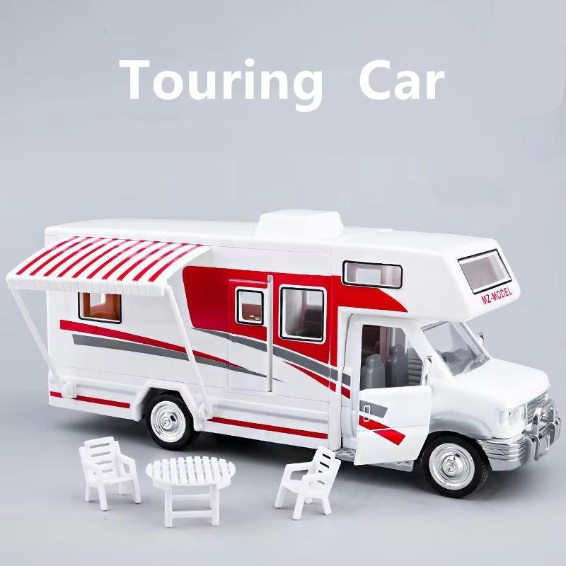 LYZRC New 1:32 Diecast & Toy Recreational Vehicles RV Alloy Car Model Collectibles Camper Van Motorhome Touring Sound Light Car Toys Gifts
