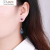 Maikale Shiny Color Water Drop Crystal Earrings Gem Earstuds Black Red Teardrop Earing Silver Plated Cute Women Jewelry Gift
