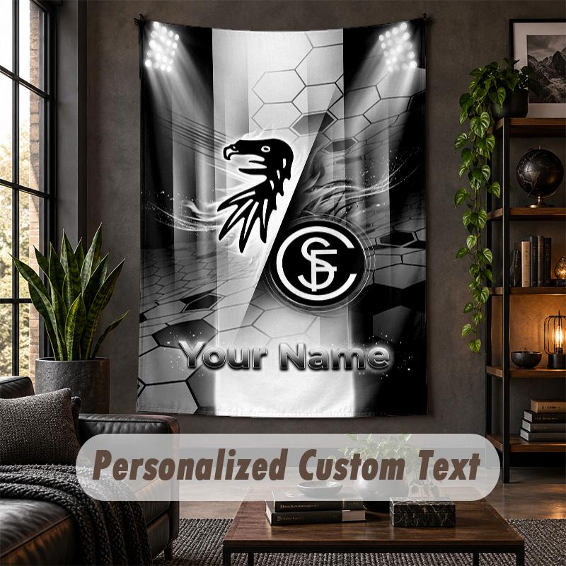 Personalized Wall Tapestry,SC Freiburg FC Custom Text, Soft Fabric Wall Art For Indoor Decoration