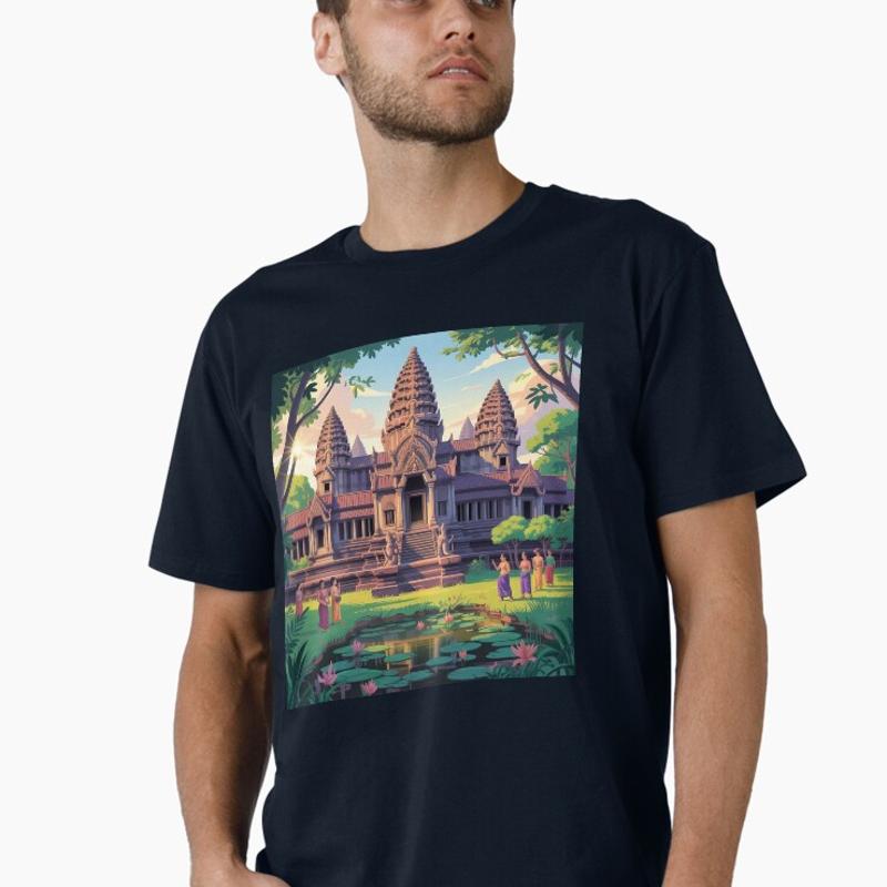 Glorious Khmer Temple In Ancient Times Fantasy Semi-Realistic T-Shirt