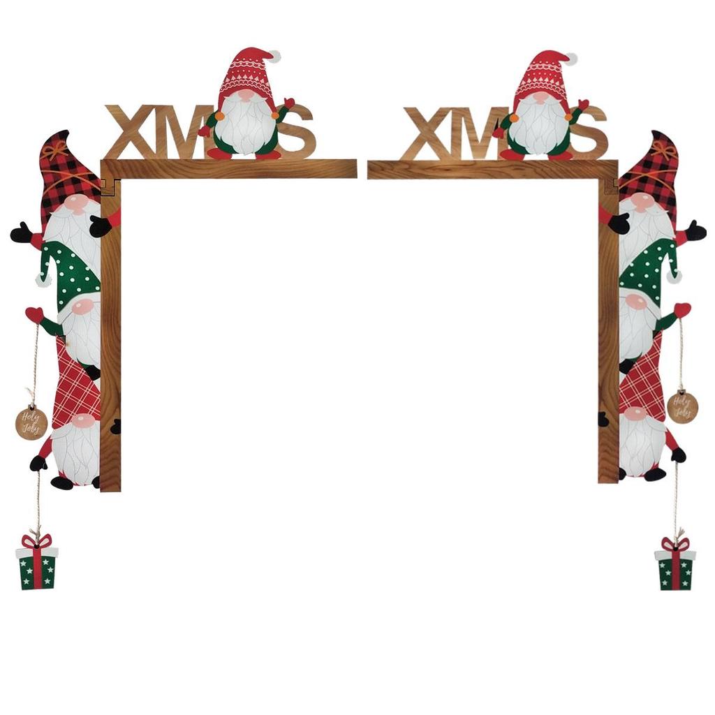 Mingguan Christmas Cartoon Letter Door Frame & No-Face Doll Decorations