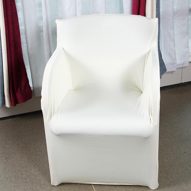 Stretch Polyester Wedding Chair Covers With Armrests For Plastic Chairs Event Banquet Decoration Slipcovers