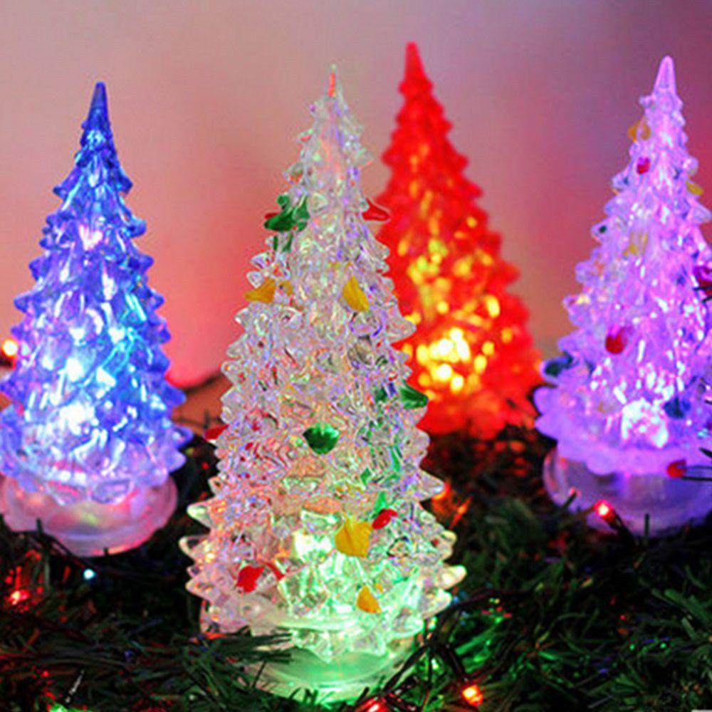 LED Color Changing Mini Christmas Xmas Tree Home Table Party Decor Charm Glitter Christmas Tree