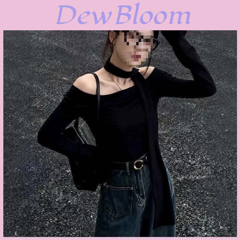 Black Top With One Shoulder Neckline For Fall Fashion Comfort