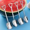 3 Pcs/Lot Iron Catalpa Spoon Thickened Stainless Steel Creative Eating Watermelon Artifact Shovel Spoon Iron Catalpa Spoon Dessert Ice Cream