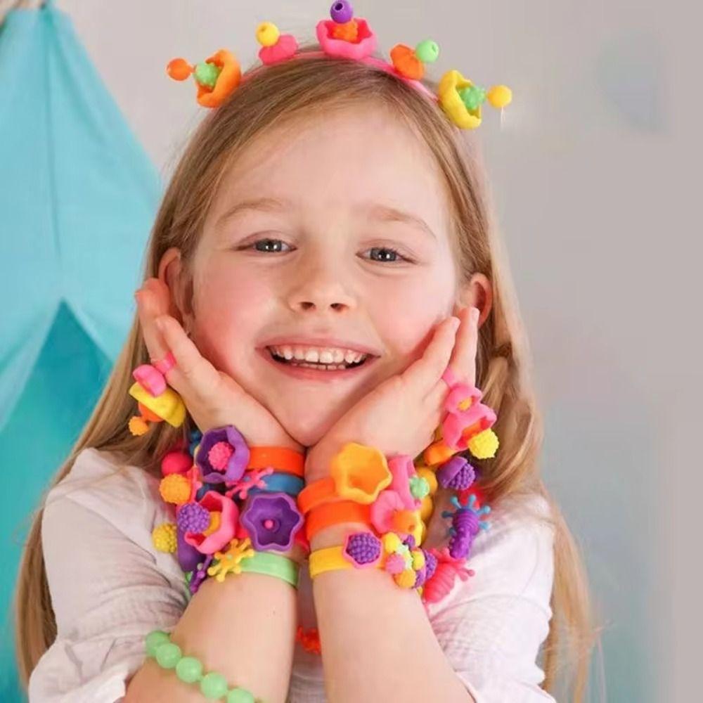 108/188/308pcs Multi-shaped DIY Handmade Beaded Kit Toy Educational Jewelry Making Toys  Kids