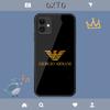 Чехол с логотипом итальянского бренда Armani для iPhone Samsung Galaxy Redmi Note S 17 16 15 14 13 20 24 25 54 Pro Max Ultra Fe с покрытием из закаленного стекла