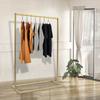 Golden Modern Apparel Display Stand, Sturdy Steel Garment Rack, High-Capacity 30kg/66lbs Retail Display System, 120x40x150cm