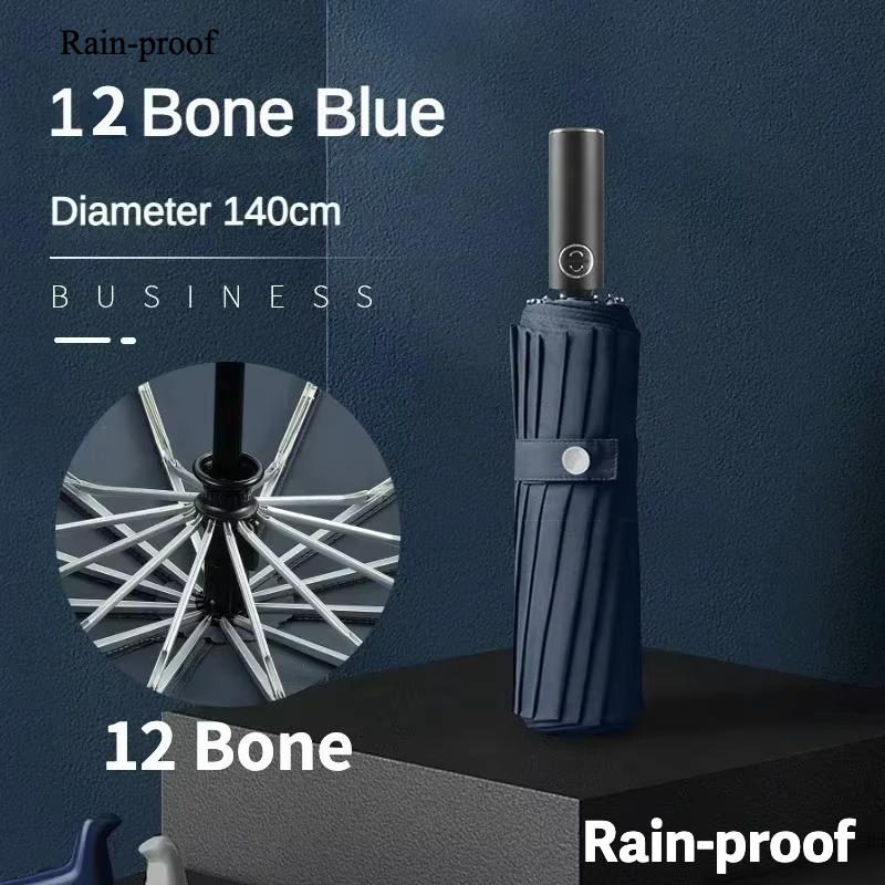 Большой автоматический складной зонт 140 см для мужчин, защита от УФ-излучения UPF50+, усиленный ветрозащитный, зонты от солнца и дождя, зонтик