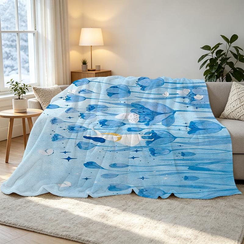 Lightweight Flannel Throw Blanket | Dreamy Illustrations, Soft & Cozy, Warm for Home, Couch Naps, Halloween & Christmas