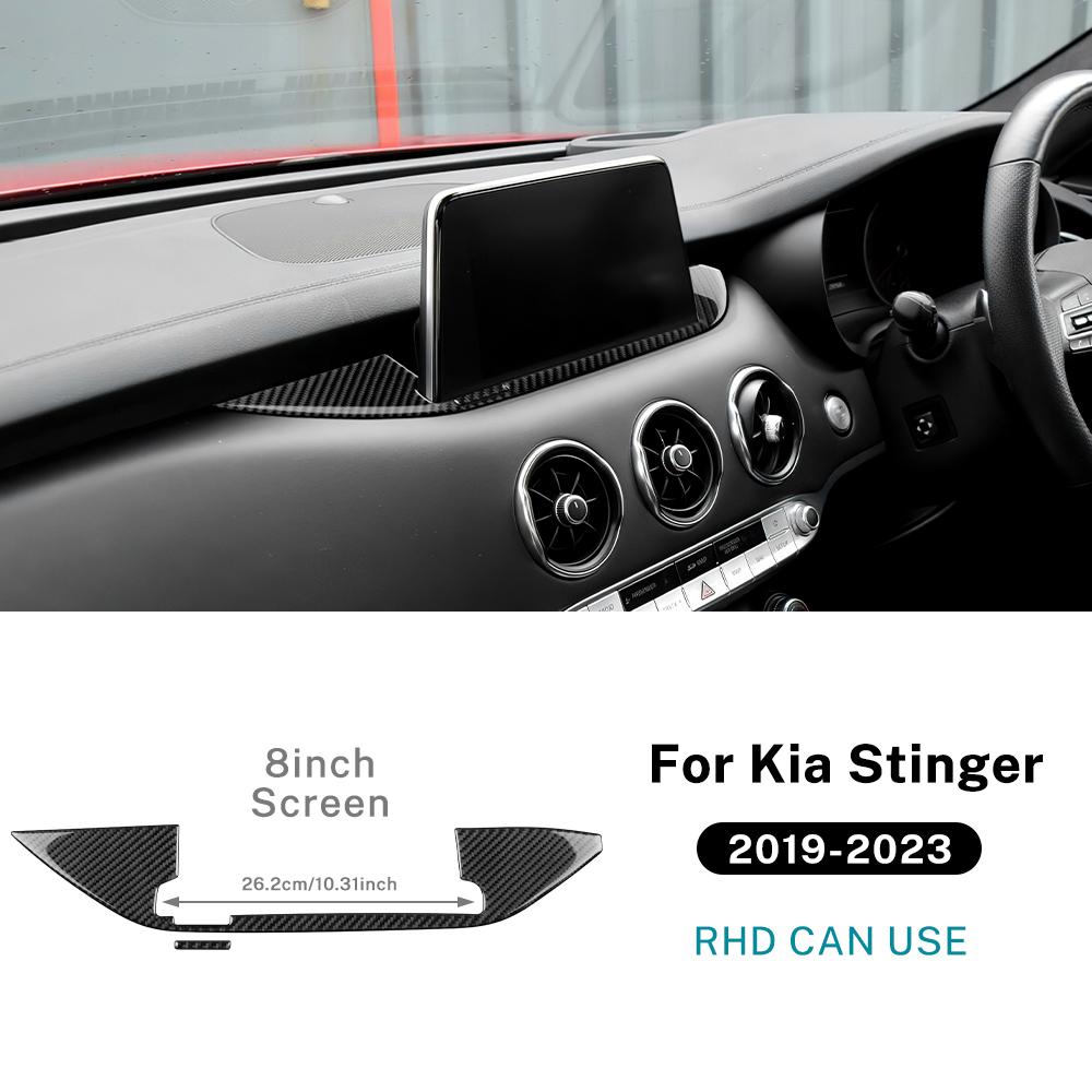 for Kia Stinger      LHD RHD Real Soft Carbon Fiber Car Central Navigation Screen Sticker Trim Accessories