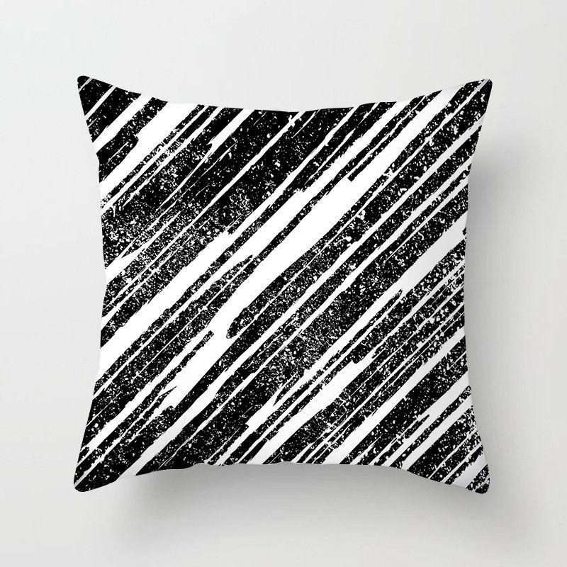 Stylish Geometric Cushion Cover With Dotted Grid And Triangular Patterns For Modern Decor