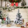 Flocked Christmas Tree Artificial Creative Christmas Tree Decorative Accessories Table Decor Tabletop Christmas Tree for Office