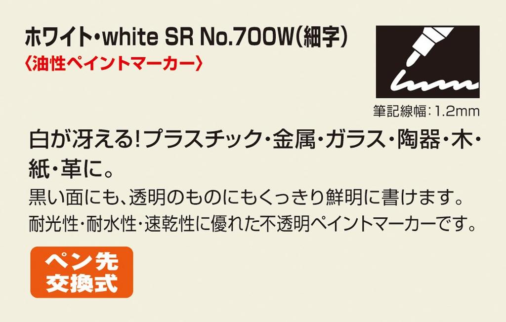 Magic Ink Paint Marker, White, SR No. 700W, Fine Point, 10 Markers, B-M700W