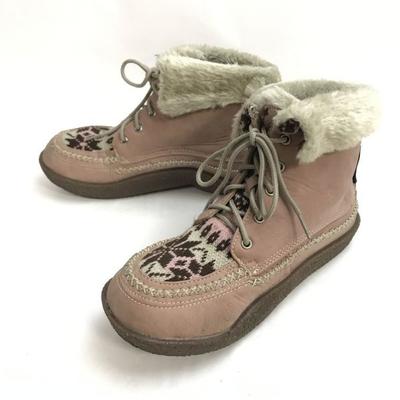 OUTDOOR PRODUCTS теплые короткие ботинки 25 женские розовые кожаные зимние ботинки(ИСПОЛЬЗОВАЛ)