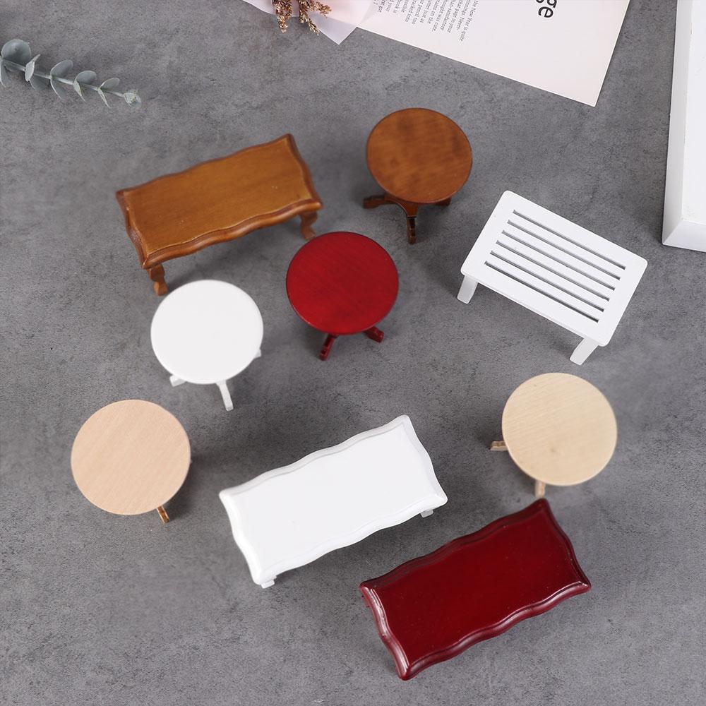 Miniature Accessories Doll House Decoration 1/12 Dollhouse Table Furniture Toys Wooden Coffee Table