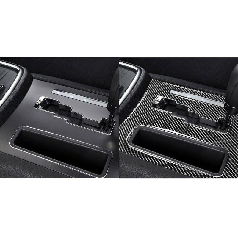 Carbon Fiber Automatic Gear Shift Panel Interior Trim Decoration Compatible For Dodge Charger