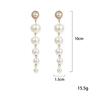 Trendy Elegant Created Big Simulated Pearl Long Earrings Pearls String Statement Drop Earrings For Women Wedding Party Gift