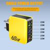 65W USB C Wall Charger Fast Charger 6 Ports Quick Charge 3.0 Adapter for IPhone 13 14 15 Xiaomi Samsung Oppo Mobile US/EU Plug