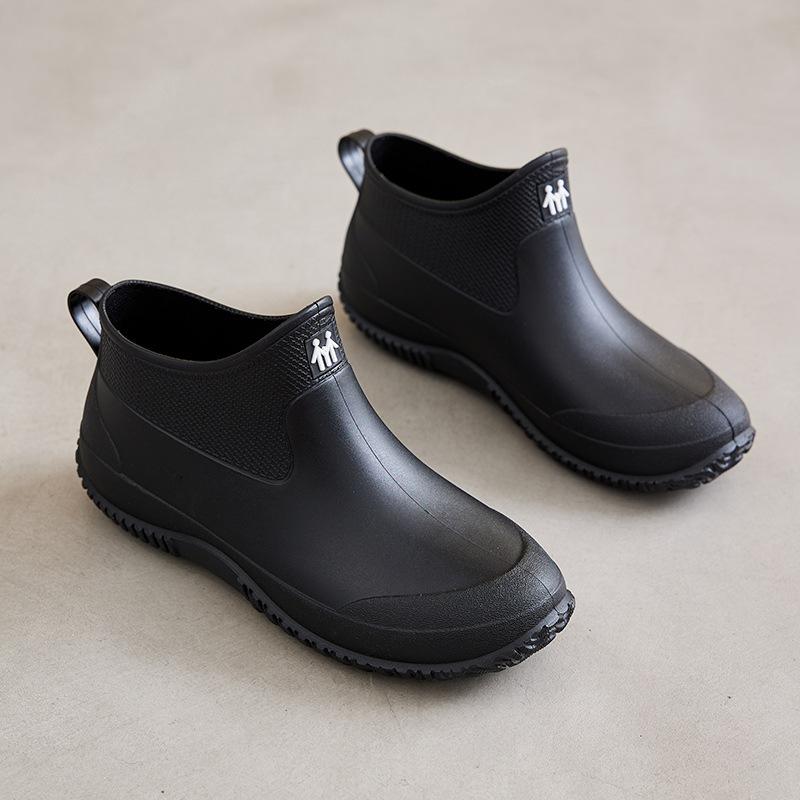 Rain Shoes Women's Short Tube Low-top Rain Boots Fleece Non-slip Waterproof Shoes Men's Fishing Restaurant Kitchen Shopping Car Wash Shoes